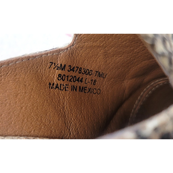 Frye Snakeskin Embossed Leather Mules 7.5M Western Slip-On Block Heel Mexico - Picture 9 of 9